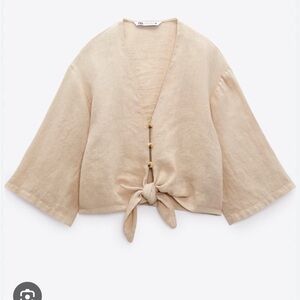 Zara Linen Blouse Size Large